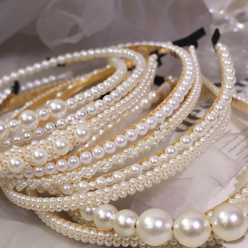 Fashion Solid Color Artificial Pearl Hair Band 1 Piece