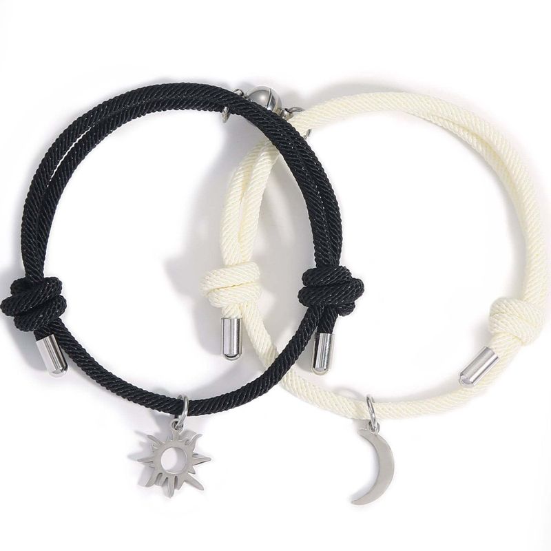 Style Simple Lune Alliage Tresser Coupler Unisexe Bracelets