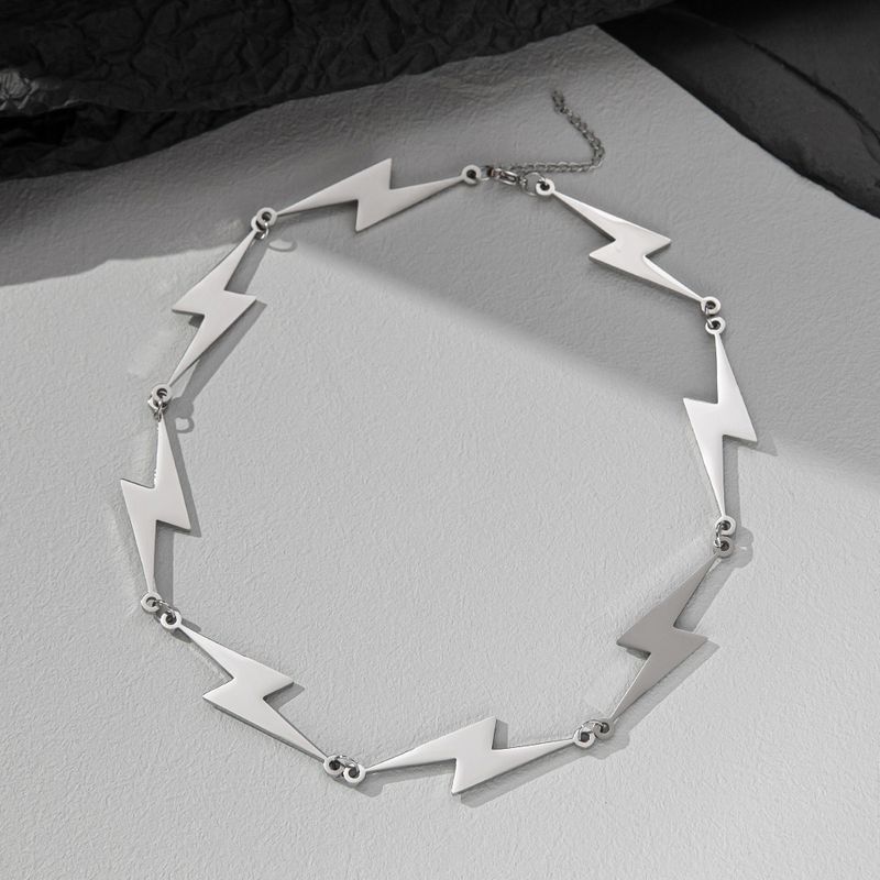 Fashion Lightning Titanium Steel Polishing Necklace