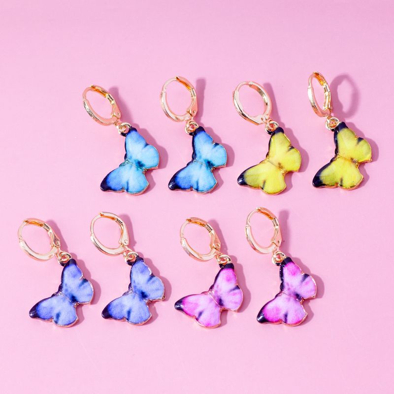 1 Pair Fashion Butterfly Alloy Enamel Plating Women's Drop Earrings