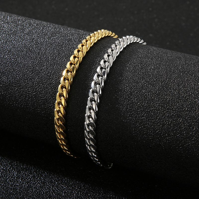 Fashion Solid Color Titanium Steel Men's Bracelets