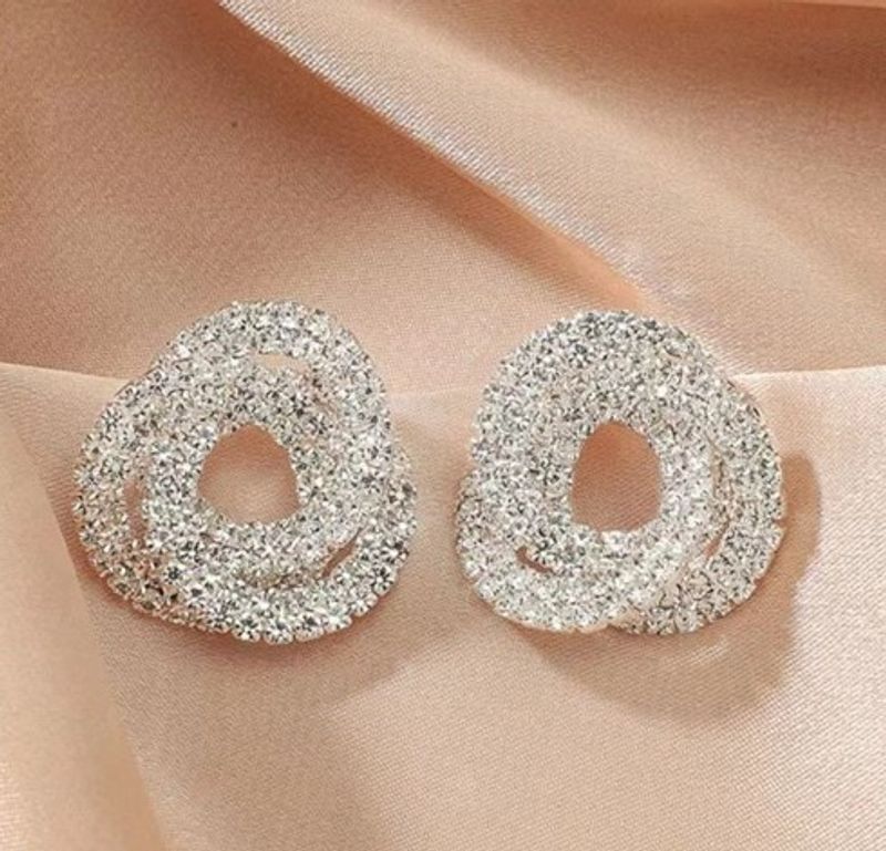 1 Pair Simple Style The Answer Inlay Rhinestone Rhinestones Earrings