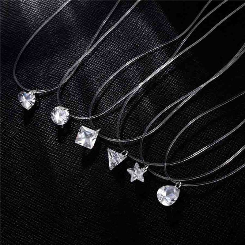 1 Pièce Dame Géométrique Star Forme De Cœur Alliage Strass Femmes Pendentif