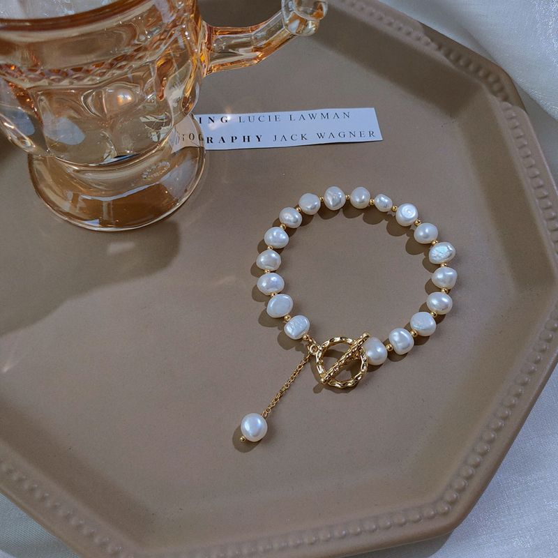 Retro Kreis Süßwasserperle Perlen Armbänder 1 Stück