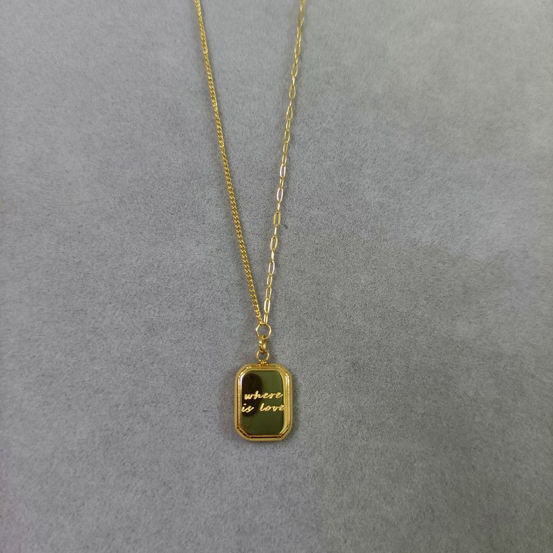 Sweet Letter Heart Shape Crown Titanium Steel Inlay Rhinestones Necklace