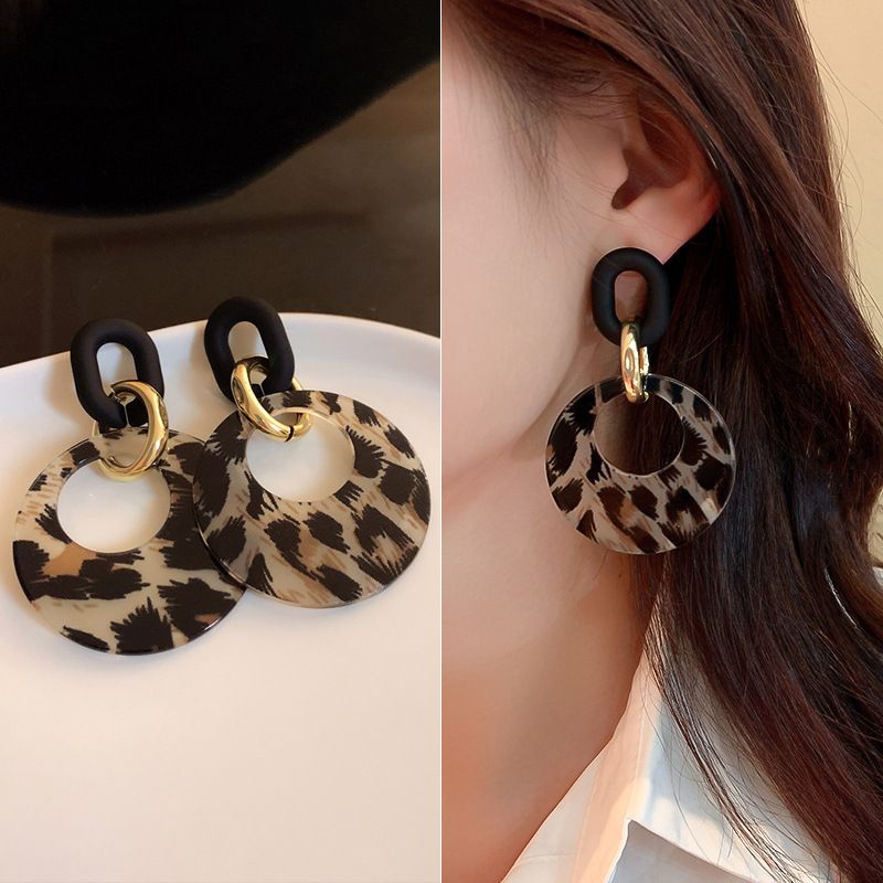 1 Pair Retro Leopard Alloy Women's Drop Earrings