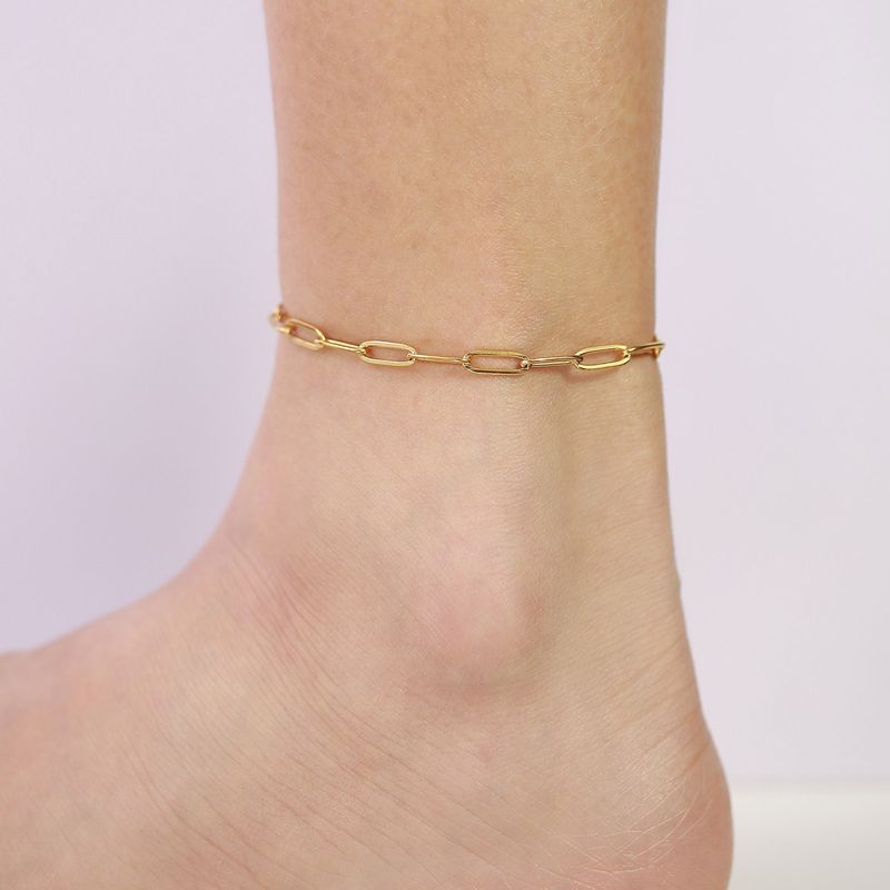 Fashion Geometric 201 Stainless Steel Gold Plated Women'S Anklet