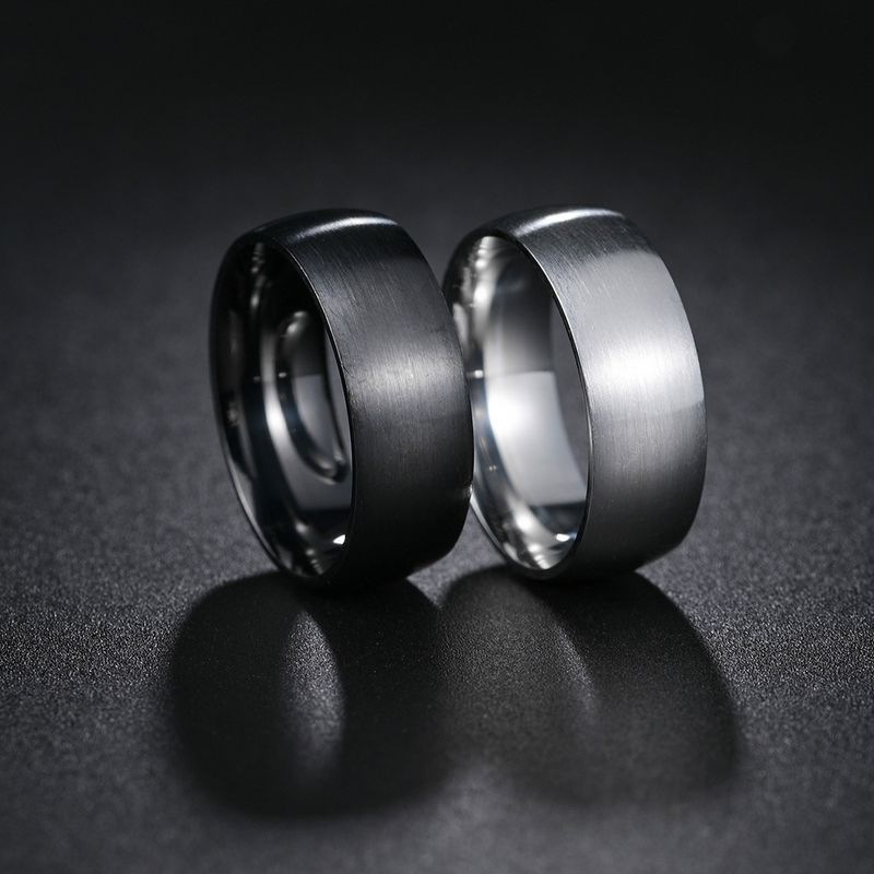 1 Piece Simple Style Geometric Stainless Steel Plating Men's Rings