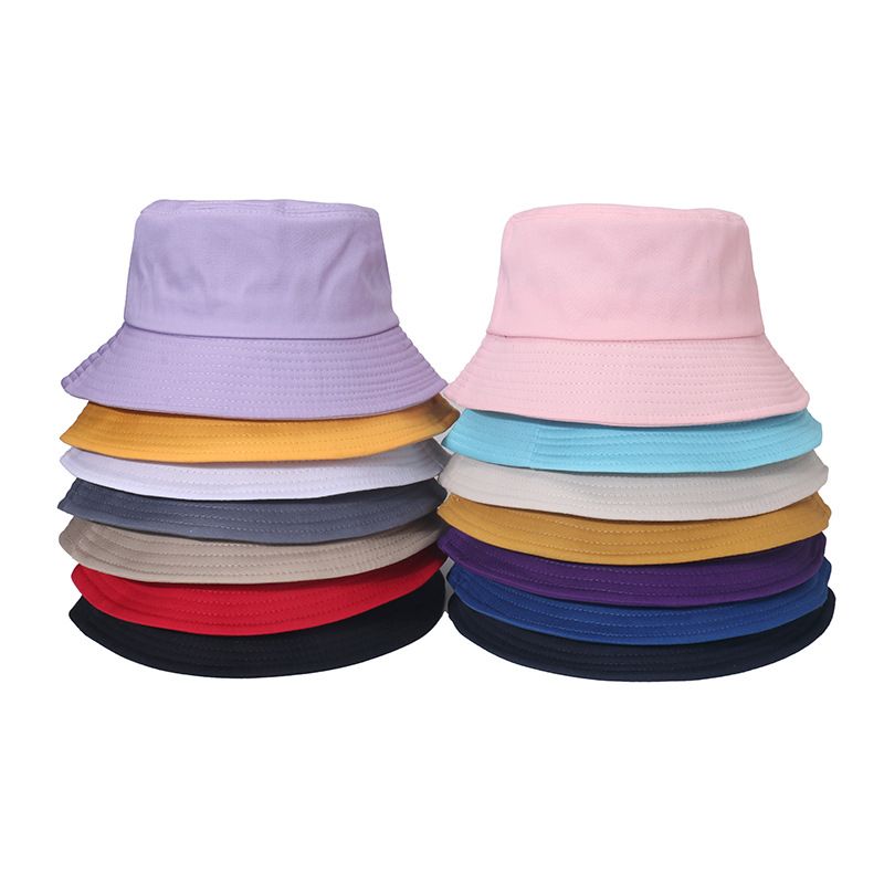 Unisex Basic Simple Style Solid Color Flat Eaves Bucket Hat