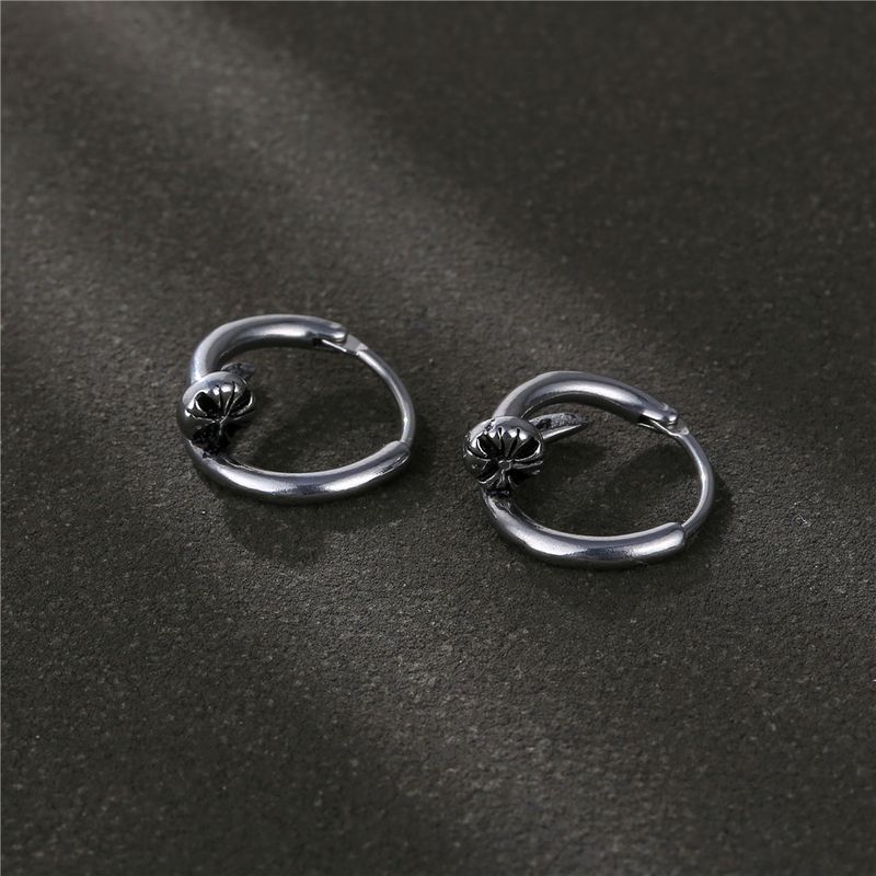 1 Piece Simple Style Solid Color Titanium Steel Plating Men's Earrings