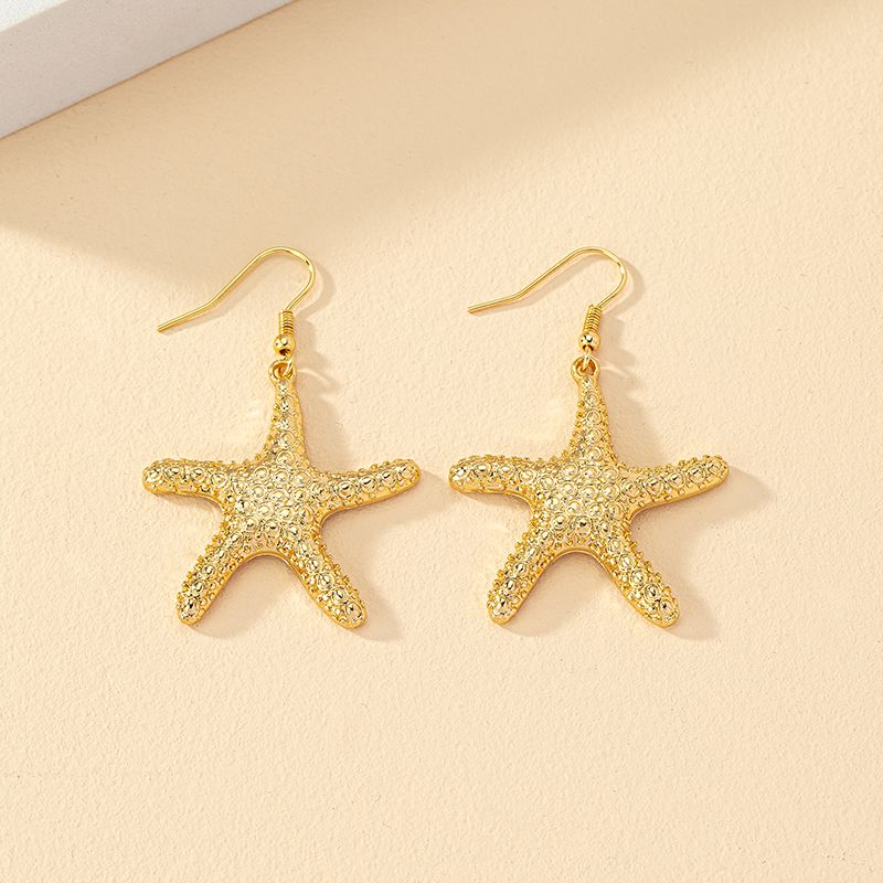 Wholesale Jewelry 1 Pair Ins Style Vacation Starfish Alloy Drop Earrings