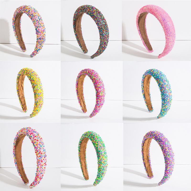 Simple Style Multicolor Cloth Beads Hair Band 1 Piece