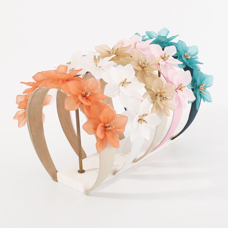 Feenhafter Stil Blume Legierung Kunststoff Acetatplatten Haarband 1 Stück