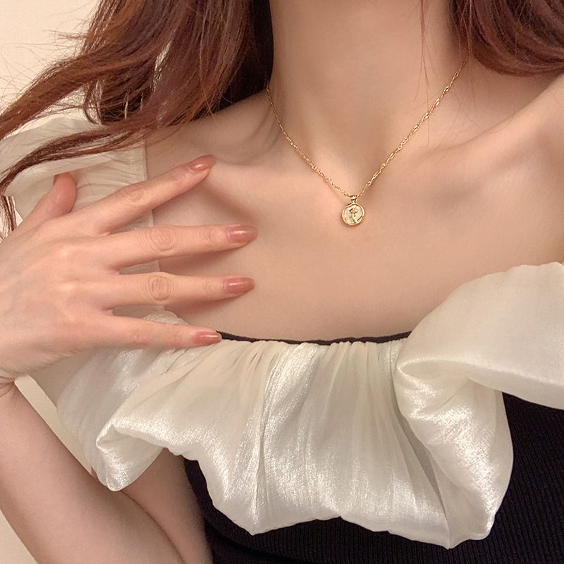 Style Simple Forme De Cœur Fleur Alliage Perle Placage Incruster Coquille Zircon Femmes Pendentif