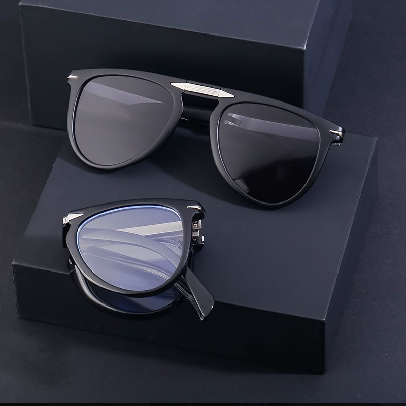 Casual Streetwear Geometric Pc Foldable Toad Glasses Full Frame Men's Sunglasses