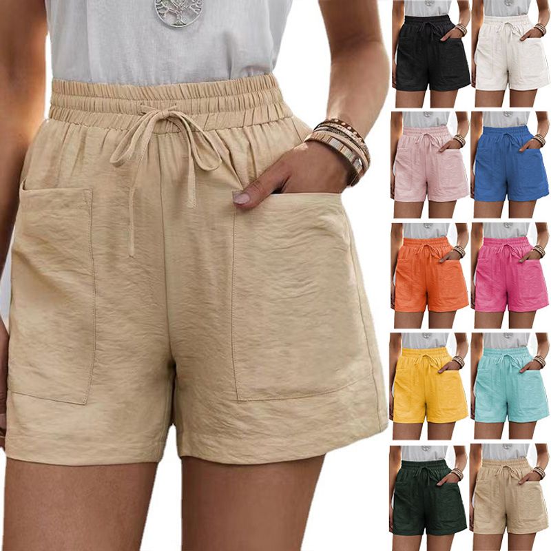 Women's Daily Casual Solid Color Shorts Patchwork Shorts