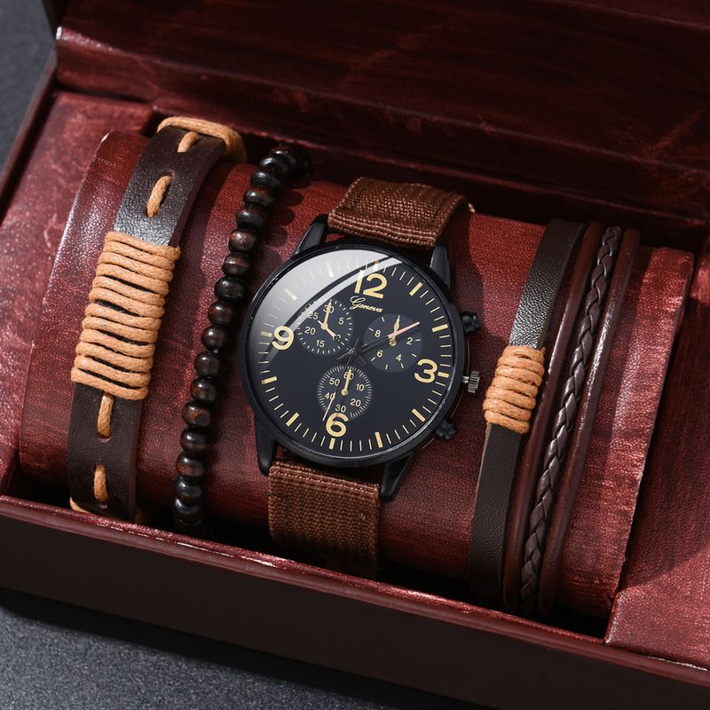 Business Solid Color Buckle Quartz Men's Watches