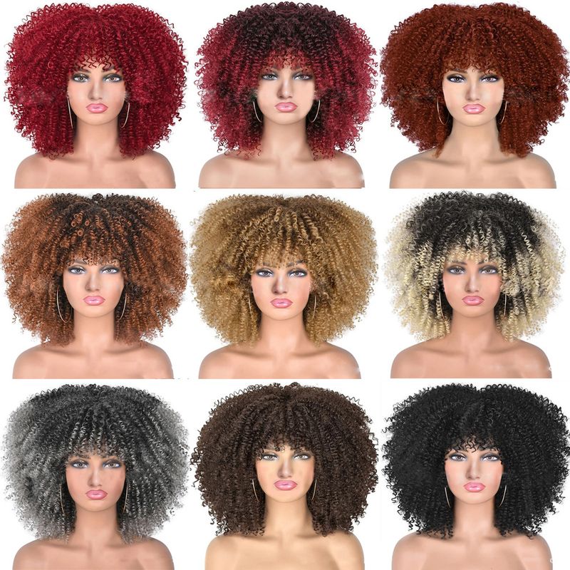Women's Exaggerated Casual High Temperature Wire Bangs Curls Wigs