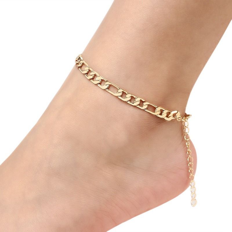 Simple Style Cool Style Solid Color Alloy Women's Anklet