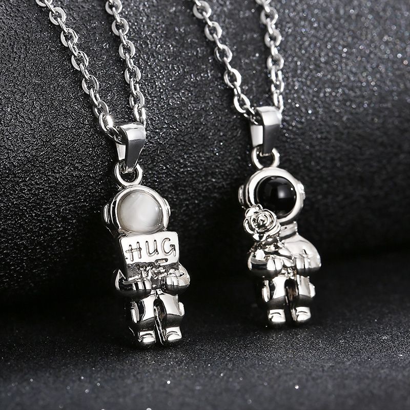 Casual Simple Style Astronaut Stainless Steel Inlay Artificial Gemstones Sweater Chain