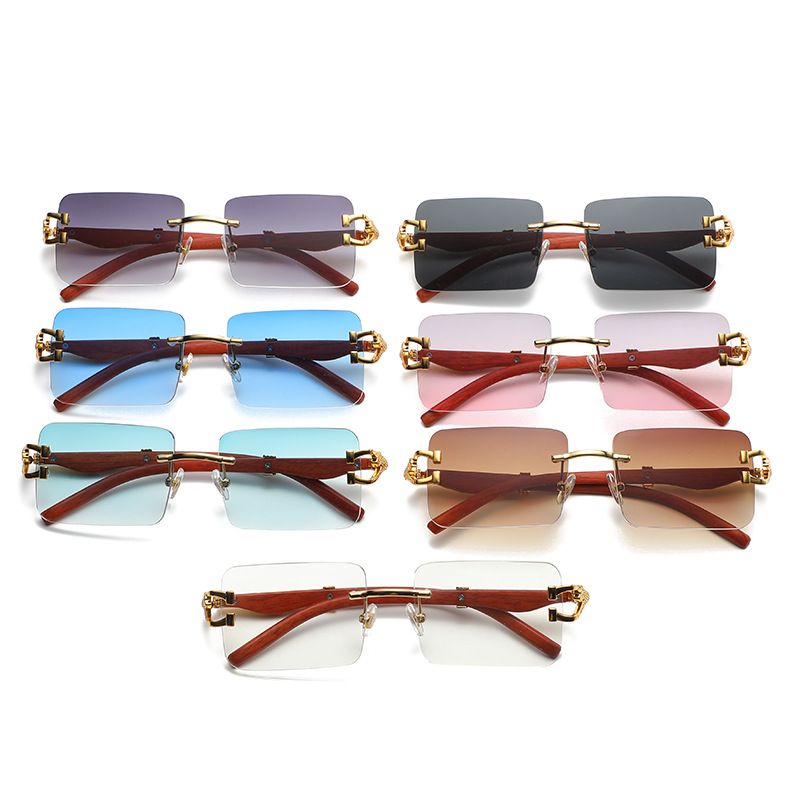 Ins Style Streetwear Color Block Pc Square Patchwork Full Frame Men's Sunglasses