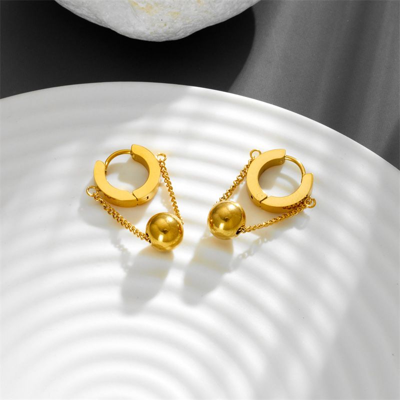 1 Paar Lässig Geometrisch Überzug Titan Stahl 18 Karat Vergoldet Ohrringe