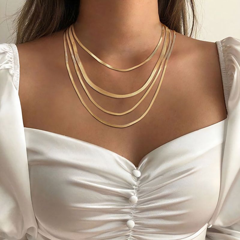 201 Stainless Steel INS Style Retro Simple Style Plating Solid Color Necklace