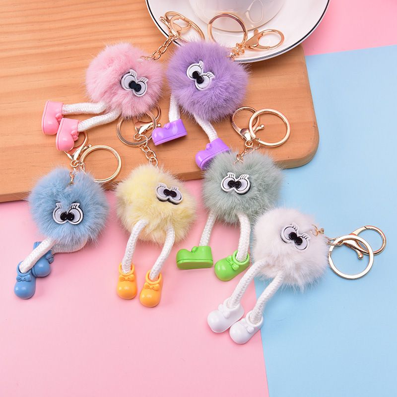 Cute Cartoon Character Pp Cotton Kid's Bag Pendant Keychain