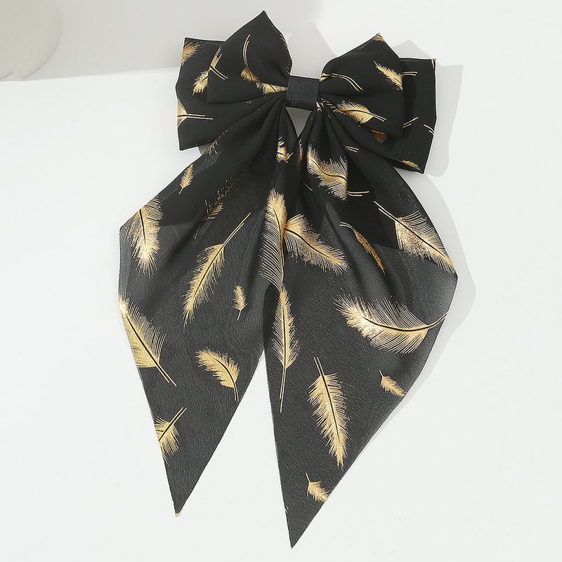Ins Style Modern Style Artistic Feather Cloth Printing Hair Clip