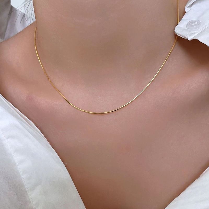 Einfacher Stil Einfarbig Rostfreier Stahl Halskette