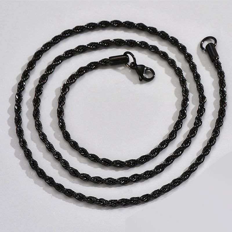 Hip-hop Punk Solid Color Stainless Steel Men's Necklace