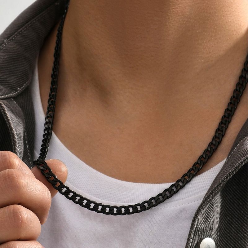 Hip-hop Solid Color Stainless Steel Men's Necklace