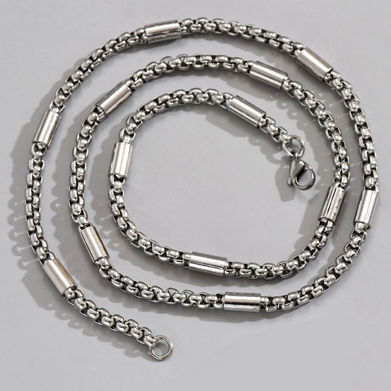 Hip-hop Solid Color Stainless Steel Men's Necklace