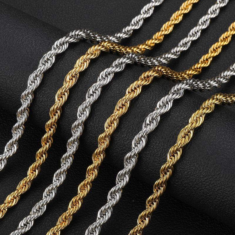 Einfacher Stil Twist Rostfreier Stahl Überzug Männer Halskette