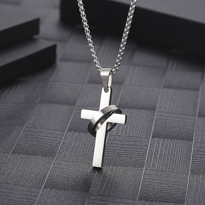 Hip-Hop Simple Style Cross Circle 304 Stainless Steel Polishing 18K Gold Plated Unisex Sweater Chain
