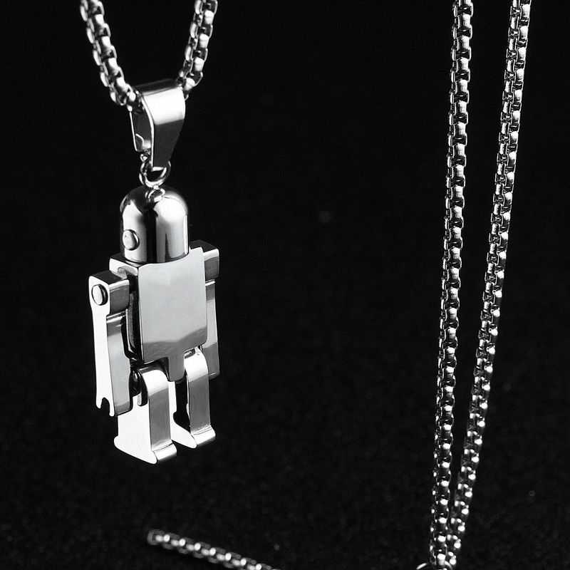 Hip-Hop Cool Style Robot 304 Stainless Steel Polishing Metal 18K Gold Plated Unisex