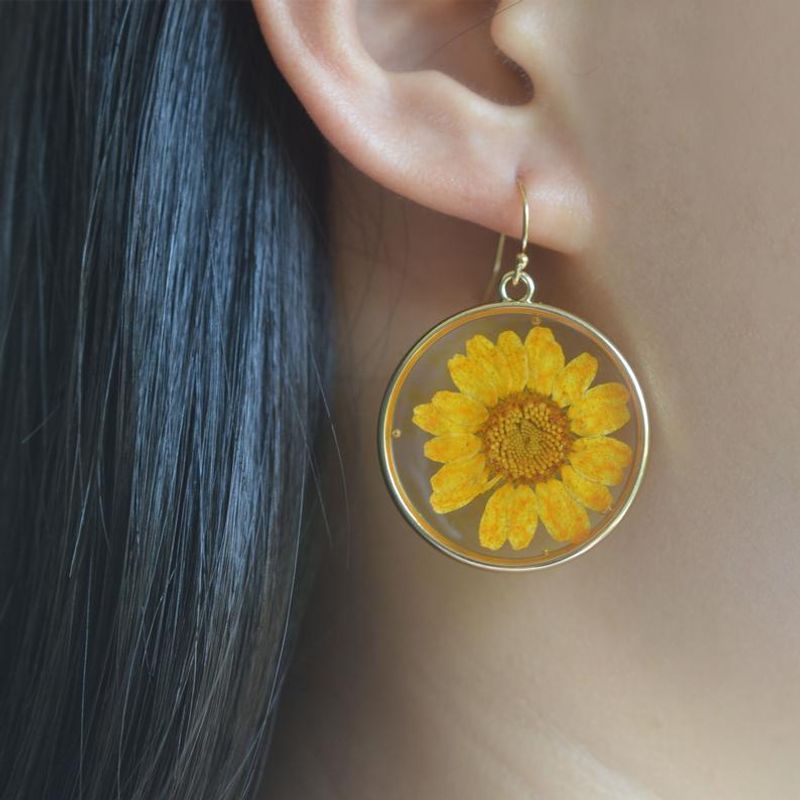 Simple Style Round Glass Patchwork Women's Drop Earrings