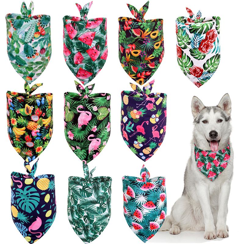 New Daily Casual Polyester Cactus Pattern Dog Scarf Pet