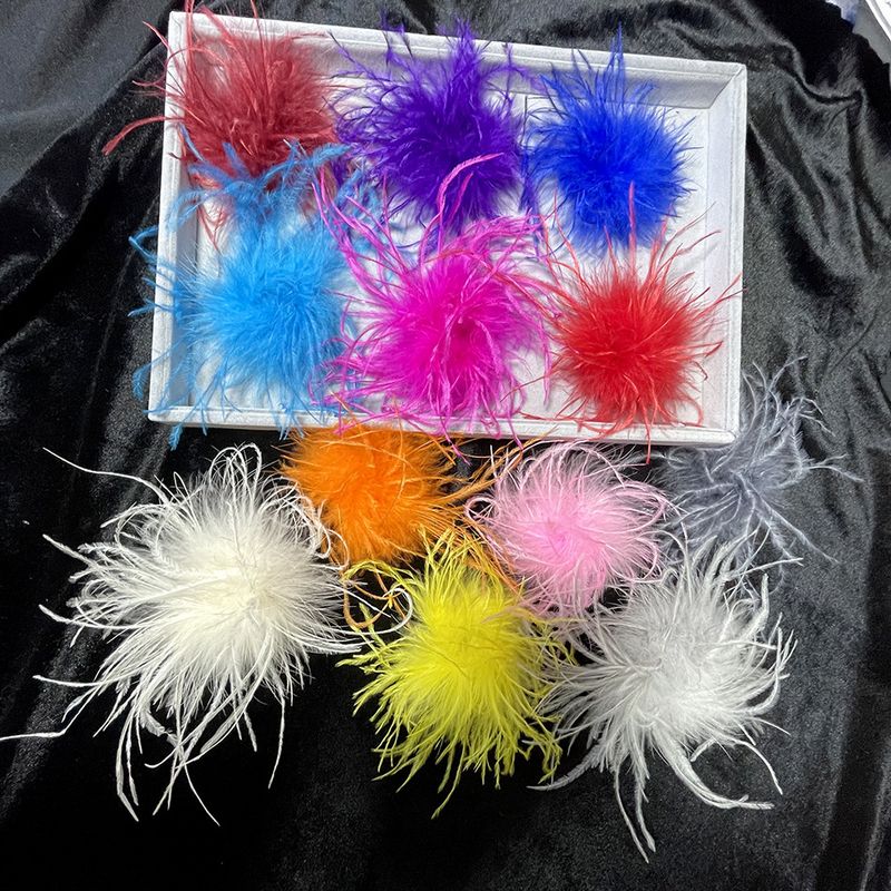 Retro Solid Color Feather Unisex Brooches