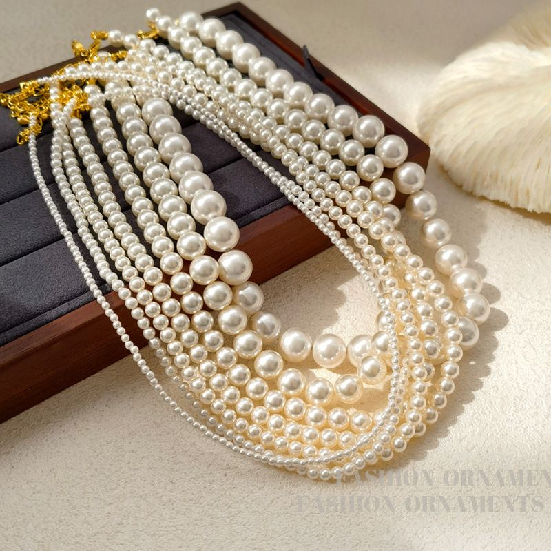 Wholesale Jewelry Elegant Streetwear Round Imitation Pearl Necklace