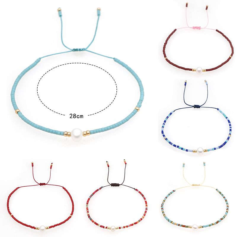Basic Solid Color Pearl Beaded Wholesale Bracelets