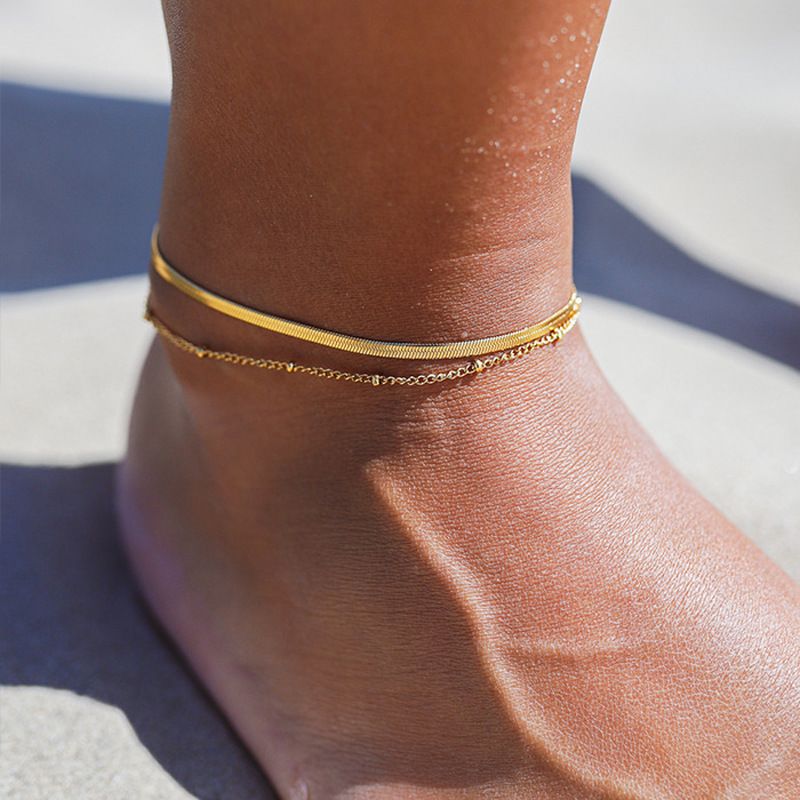 Ethnic Style Geometric 304 Stainless Steel 16K Gold Plated White Gold Plated Gold Plated Unisex Anklet