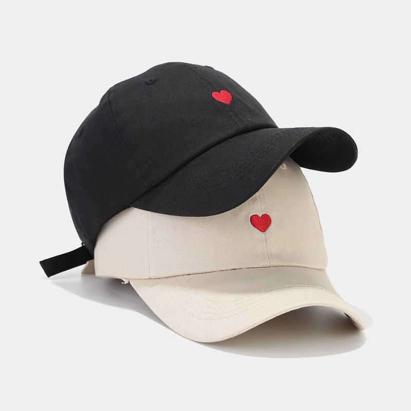 Unisex Simple Style Heart Shape Embroidery Baseball Cap