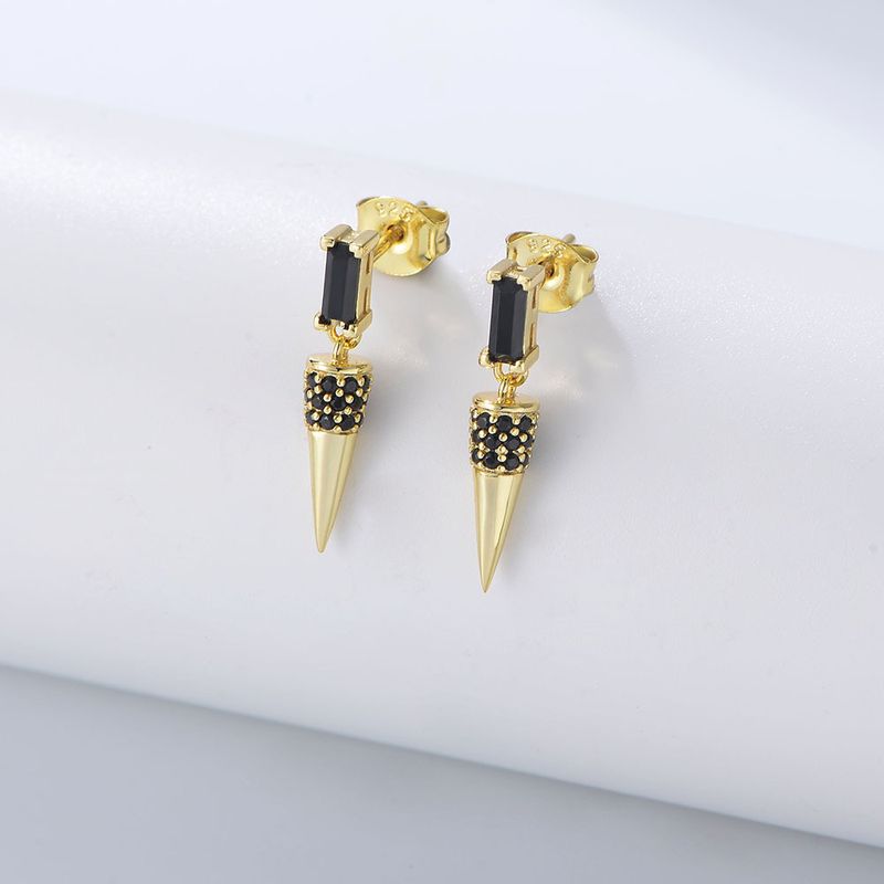 1 Pair Retro Classic Style Geometric Sterling Silver Ear Studs