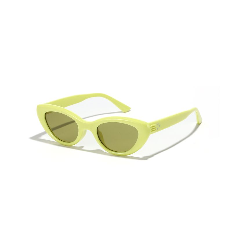Retro Solid Color Ac Cat Eye Full Frame Men's Sunglasses