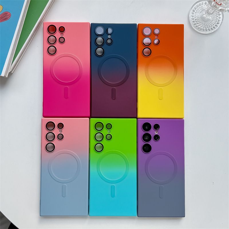 Ins Style Artistic Color Block Gradient Color  Phone Cases