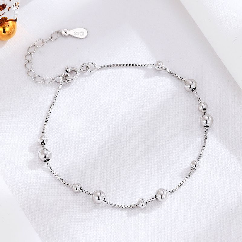 Casual Simple Style Solid Color Sterling Silver Polishing Bracelets