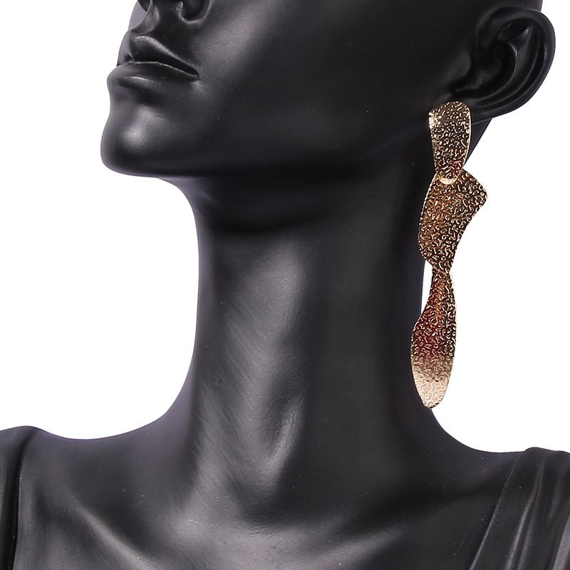 Retro Solid Color Metal Patchwork Women's Drop Earrings