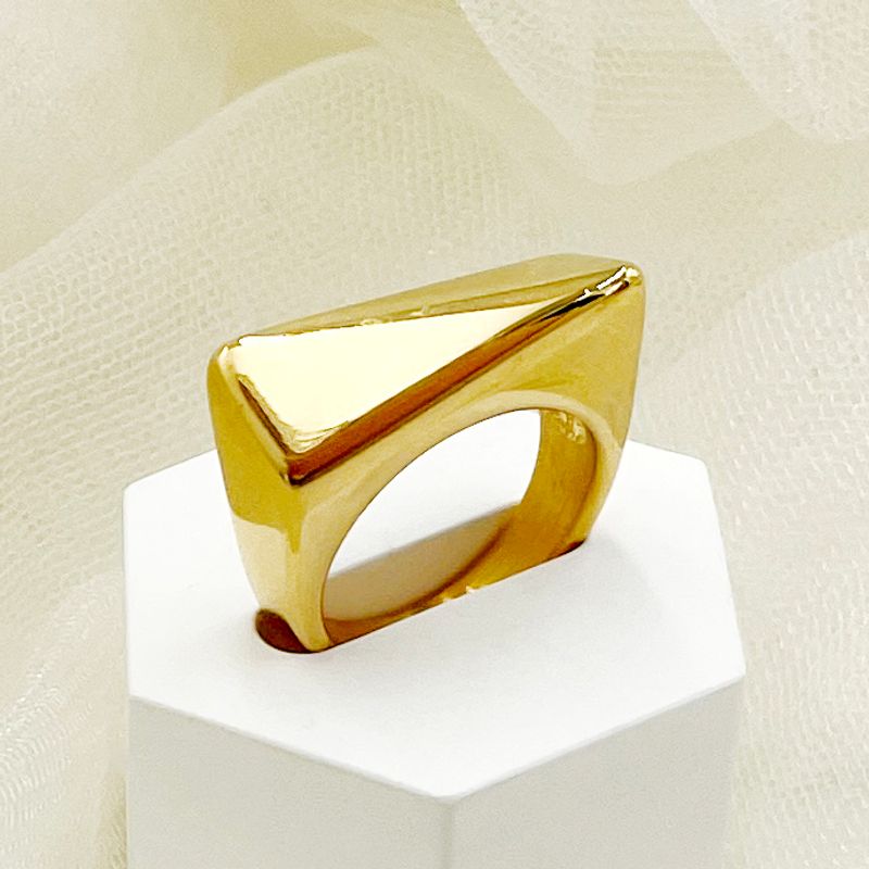 Artistic Commute Irregular Solid Color 14K Gold Plated 304 Stainless Steel Wholesale Rings