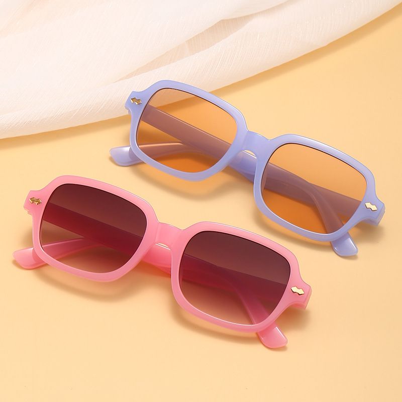 Streetwear Solid Color Ac Square Full Frame Men's Sunglasses